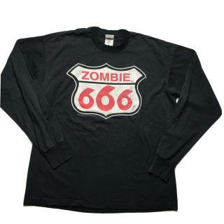Vtg 90s Rob Zombie 666 Lomg Sleeve T Shirt Mens Xl Rare Concert Tour Metal 1996
