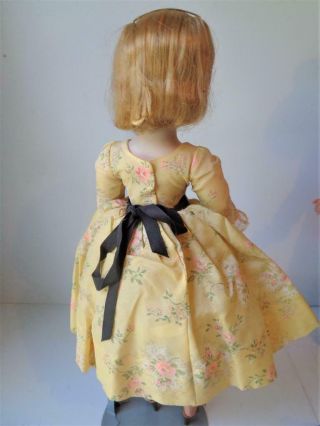 1957 Madame Alexander Cissy Doll in 2120 Yellow Dress (No Cameo) Black Hat 4