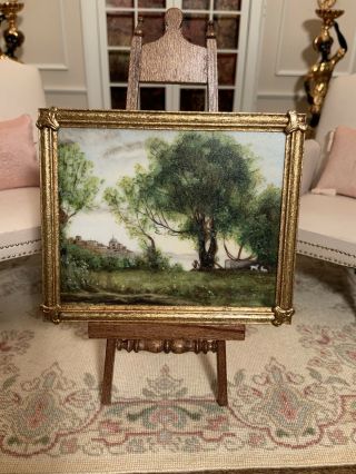 Dollhouse Miniature Artisan Signed Real Oil Painting By Melissa Wolcott