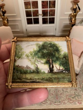 Dollhouse Miniature Artisan Signed REAL Oil Painting by Melissa Wolcott 2