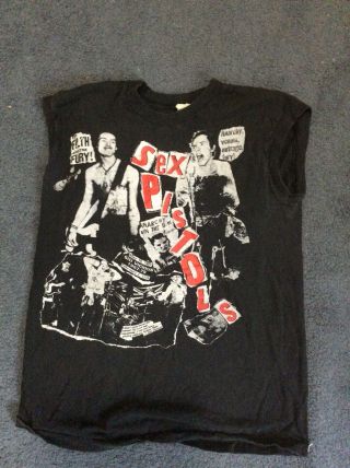 Sex Pistols 1978 T Shirt Sleeveless Small.  Johnny Rotten Sid Vicious