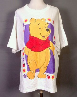 Vtg 80s 90s Winnie The Pooh Single Stitch Big Face T - Shirt Disney Mickey 1x 18w