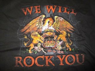 2008 Queen " We Will Rock You " (lg) T - Shirt Freddie Brian Roger John