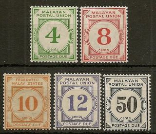 Malaya Postal Union 1936 - 38 Postage Due Sgd2/6 Hinged