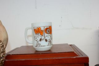 1958 Fire King Anchor Hocking Snoopy Sweet Dreams Ice Cream Milk Glass Mug