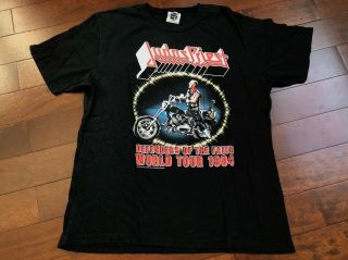 2005 Judas Priest Rock Music Defenders Of The Faith 1984 Tour T Shirt L Vtg Tee