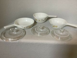 Vintage Corning Ware/ Saucepans With Lids