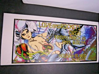 Love And Rockets Concert Poster Orgy March 1999 House Of Blues Signed Artist