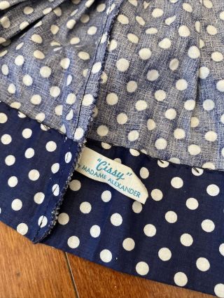 Vintage 1957 Madame Alexander Cissy HFT Navy Polka Dot Tagged Skirt Set Tagged 4