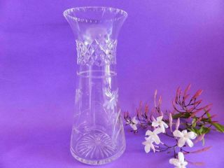Etched Lead Crystal Vase,  Clear Cut Crystal Vase,  Art Deco,  Classic Design