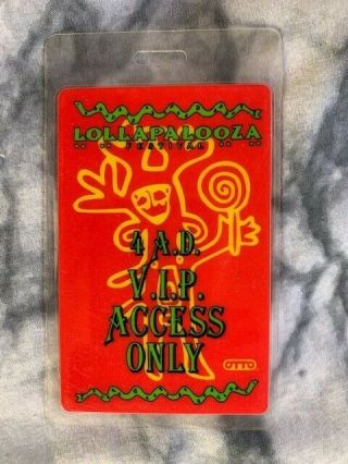 Lollapalooza 1992 Laminated Backstage Pass Vip Pearl Jam Red Hot Chili Peppers