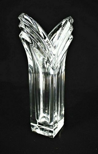 Mikasa Art Deco Crystal Bud Vase 24 Lead Crystal Hand Crafted In Germany 8.  5 "