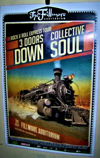 3 Doors Down And Collective Soul In Concert Show Poster Denver Co 9 - 11 - 15 Cool