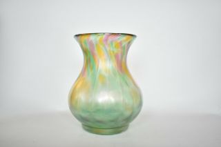 Antique Art Nouveau Bohemian Czech Iridescent Spatter Glass Vases Loetz,  Kralik