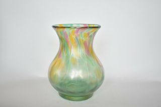 Antique Art Nouveau Bohemian Czech Iridescent Spatter Glass Vases Loetz,  Kralik 2
