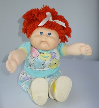 1988 Coleco Cabbage Patch Kid Popcorn Girl Hm17 Red Hair Blue Eyes Kt