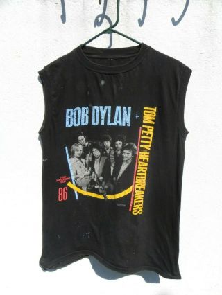 Bob Dylan ? Tom Petty 1986 True Confessions Tour Sleeveless Concert T Shirt