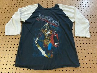 Small - Vtg 80s Judas Priest Concert Tour Raglan 50/50 T - Shirt Canada