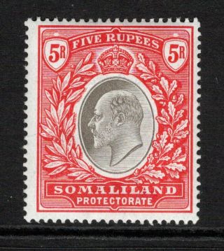 Somaliland Protectorate Kevii 1904 5r.  Grey Black & Red Sg44 M/mint