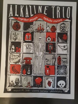 Alkaline Trio The Electric Factory Concert Poster 8.  19.  18 Artist Signed