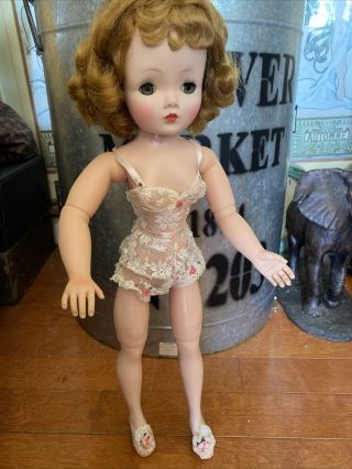 Vintage 1957 Madame Alexander Basic Cissy Doll With Chemise,  Shoes 20 "