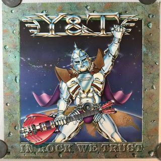 Y&T Poster Promo,  In Rock We Trust,  Vintage,  Rolled,  Band Poster,  24x24 2
