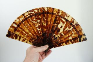 Antique 19th Century Faux Tortoiseshell Hand Fan