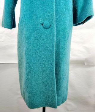 Vintage Lilli Ann Paris San Francisco Size M Coat Long Trench Jacket Furry Blue 3