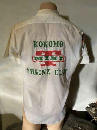 Vtg 1970s Shriner Kokomo Bowling Shirt Chain Stitch Union Made In Spring Summer