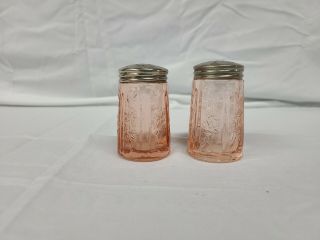 Set Of Pink Sharon Cabbage Rose Salt & Pepper Shakers