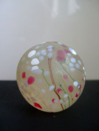 Vintage Isle Of Wight Kyoto Cherry Glass Paperweight Michael Harris