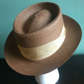 Gorgeous Vintage 50s Mallory Milan? Straw Hat,  7 1/8th