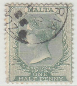 Malta 1885 Issue Half Penny Inverted Watermark Sg.  20w.  = Scott 8