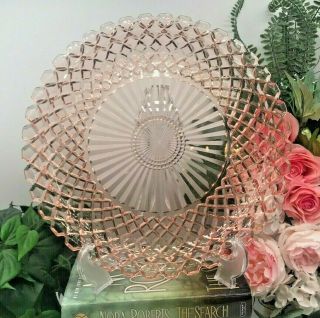 Pink Depression Glass Anchor Hocking Waterford/waffle Pattern Serving Tray 14 "
