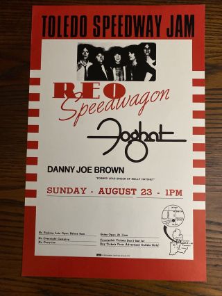Toledo Speedway Jam 1983 Poster Reo Speedwagon Foghat Concert 11 " X17 "