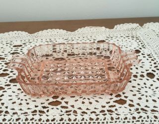Vintage Pink Depression Glass Windsor Diamond Rectangular Utility Serving Tray
