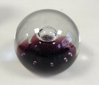 Caithness Jubilee Crown Bubble Paperweight In Dark Purple Boxed Limited Edition 3