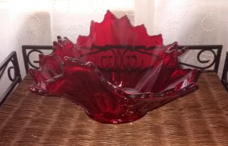 Fostoria Ruby Red Glass Heirloom Bowl