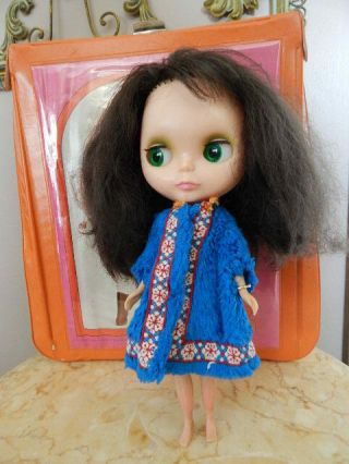 1972 Vintage Kenner Blythe Doll Brunette W Case & Clothes Eyes Work