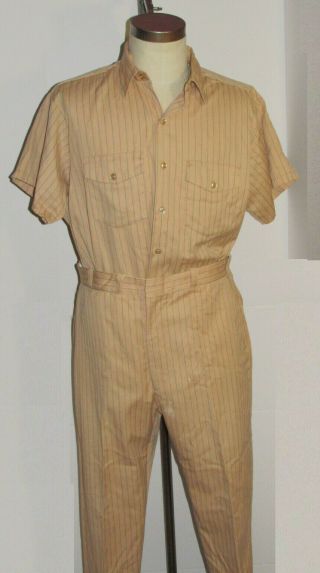 Vtg 1960s Coca Cola/coke Striped Drivers/work Uniform Shirt (m) & Pants (37x32)