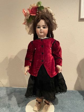 Antique 29 " Jumeau French Doll Marked Dep 13 With Chunky French Body