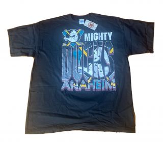 Vtg 90s Salem Sportswear 1993 Anaheim Mighty Ducks T Shirt Black Size Xl Nwt