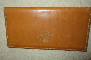 Marley Hodgson Ghurka Chestnut Leather Checkbook/register Cover,  6 - 3/4 " X 3 - 1/2 "