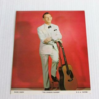 Hank Snow The Singing Ranger Vintage Color Photo Country Music Rca Victor Promo