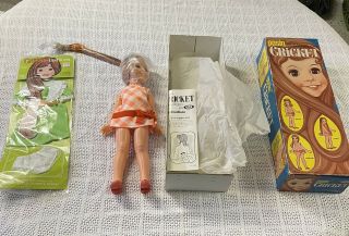 1971 Ideal Posin Cricket Doll And Hair Still In Bag,  Additional Outfit