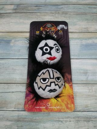 Kiss Paul Stanley Ace Frehley Set Two Squeak Bouncing Ball Inside Faballs
