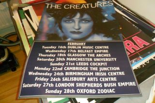 The Creatures / Siouxsie & The Banshees U.  K Tour Poster Punk Rock Ex