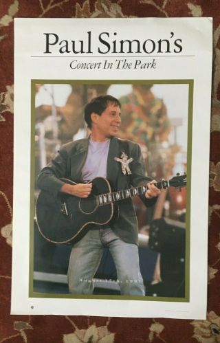 Paul Simon Concert In The Park Rare Promotional Poster