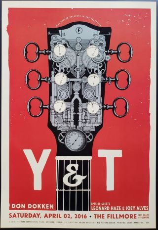 Y & T Concert Poster 2016 F - 1406 Fillmore