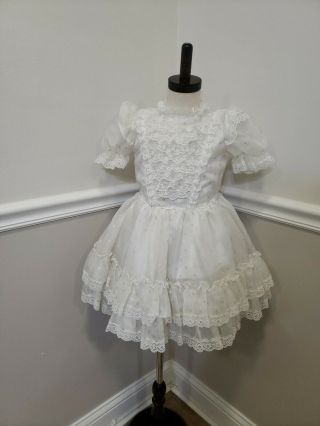 Vintage Girl Miss Quality Hearts Polka Dots Full Ruffle Party Dress Size 6x